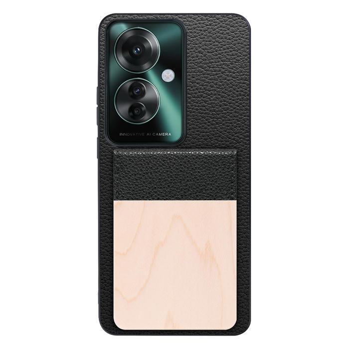[ LOOF NATURE-SHELL ] OPPO Reno11 A  ケース 背面 カード収納 カード入れ カードポケット カバー スマホケース 天然木 本革 [ OPPO Reno11 A ]