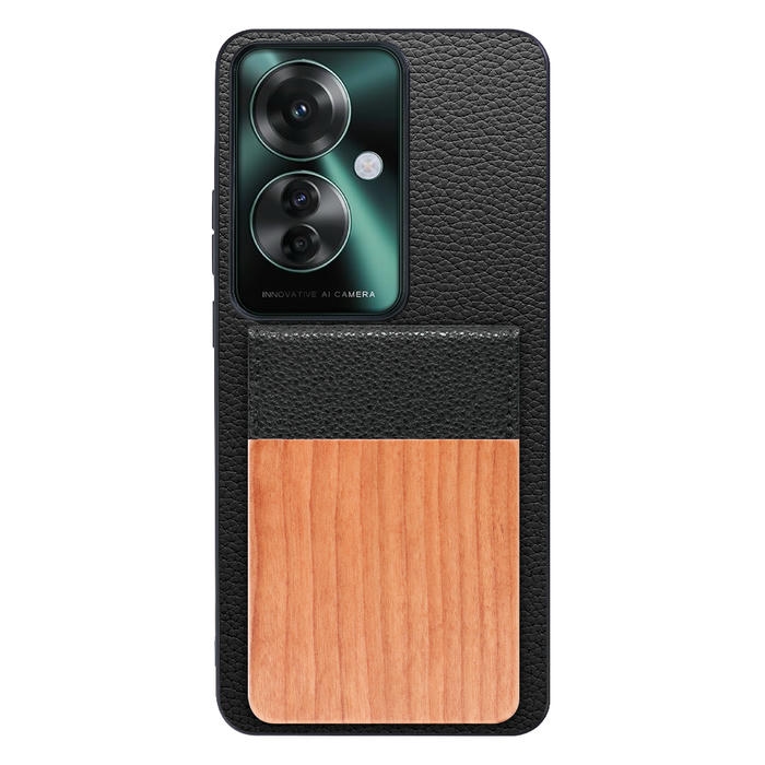 [ LOOF NATURE-SHELL ] OPPO Reno11 A  ケース 背面 カード収納 カード入れ カードポケット カバー スマホケース 天然木 本革 [ OPPO Reno11 A ]