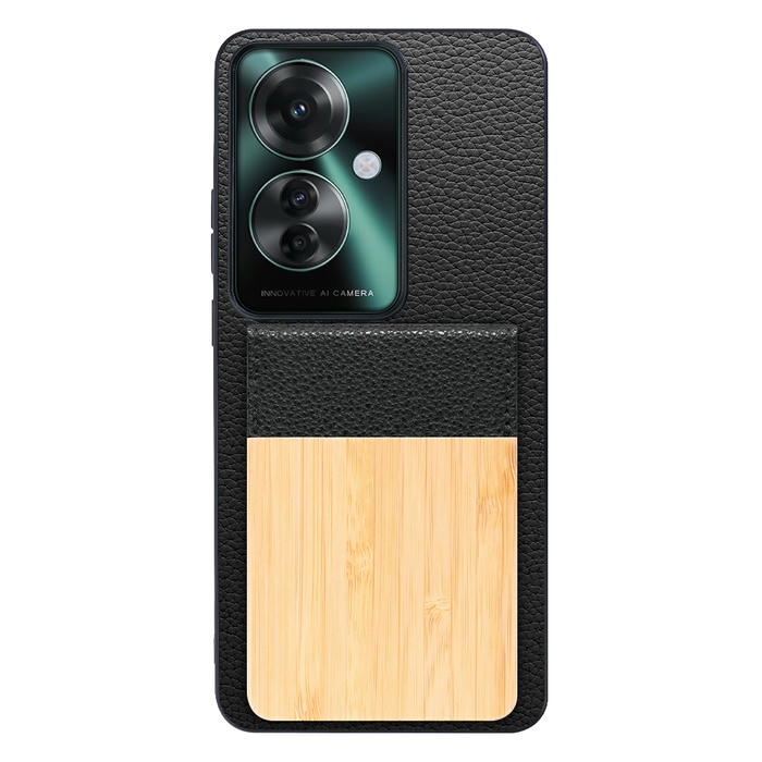 [ LOOF NATURE-SHELL ] OPPO Reno11 A  ケース 背面 カード収納 カード入れ カードポケット カバー スマホケース 天然木 本革 [ OPPO Reno11 A ]