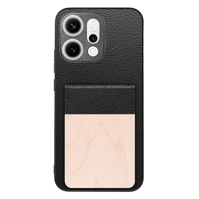 [ LOOF NATURE-SHELL ] OPPO Reno14 5G  ケース 背面 カード収納 カード入れ カードポケット カバー スマホケース 天然木 本革 [ OPPO Reno14 5G ]