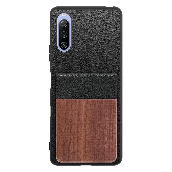 [ LOOF NATURE-SHELL ] Xperia 10 III /  10 III Lite Xperia10III 10III xperia10 ケース 背面 カード収納 カード入れ カードポケット カバー スマホケース 天然木 本革 [ Xperia 10 III / Lite ]
