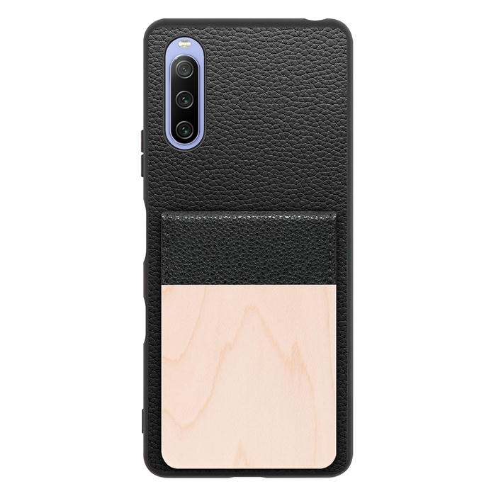 [ LOOF NATURE-SHELL ] Xperia 10 III /  10 III Lite Xperia10III 10III xperia10 ケース 背面 カード収納 カード入れ カードポケット カバー スマホケース 天然木 本革 [ Xperia 10 III / Lite ]