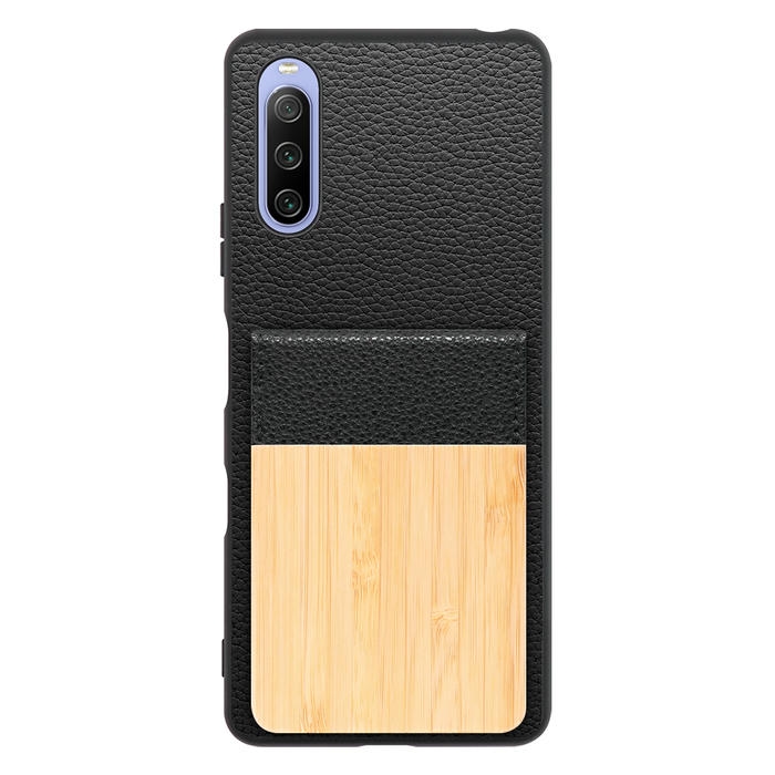[ LOOF NATURE-SHELL ] Xperia 10 III /  10 III Lite Xperia10III 10III xperia10 ケース 背面 カード収納 カード入れ カードポケット カバー スマホケース 天然木 本革 [ Xperia 10 III / Lite ]