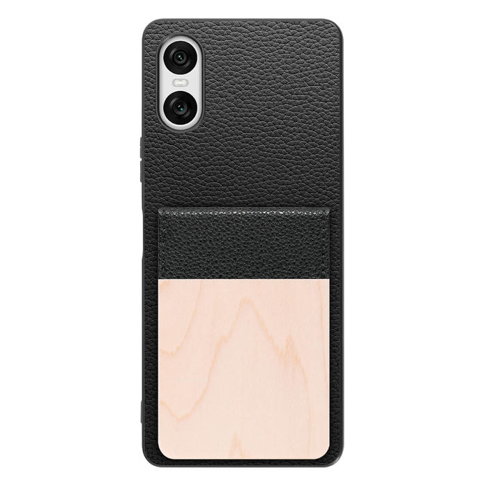 [ LOOF NATURE-SHELL ] Xperia 10 VI  ケース 背面 カード収納 カード入れ カードポケット カバー スマホケース 天然木 本革 [ Xperia 10 VI ]