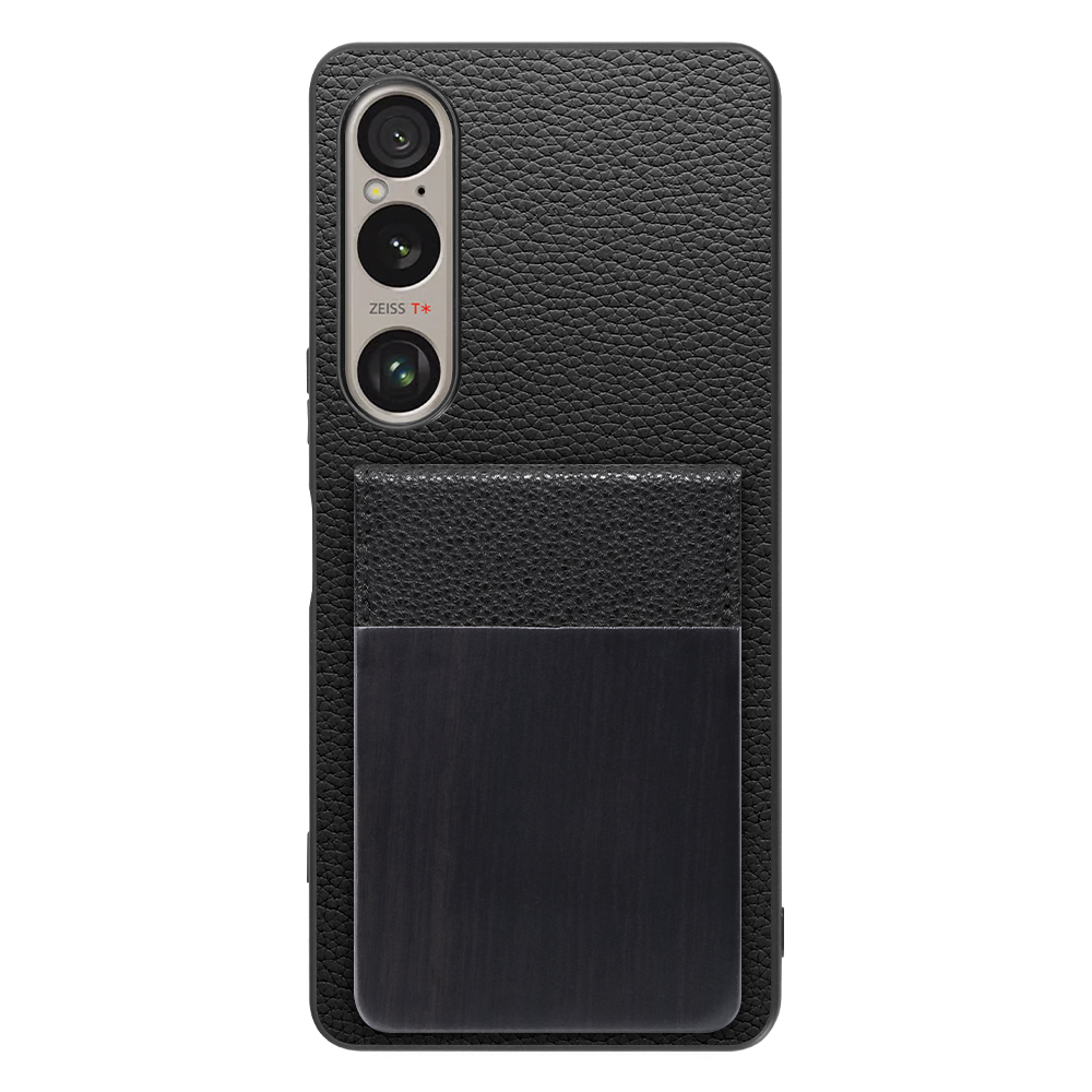 [ LOOF NATURE-SHELL ] Xperia 1 VI  ケース 背面 カード収納 カード入れ カードポケット カバー スマホケース 天然木 本革 [ Xperia 1 VI ]