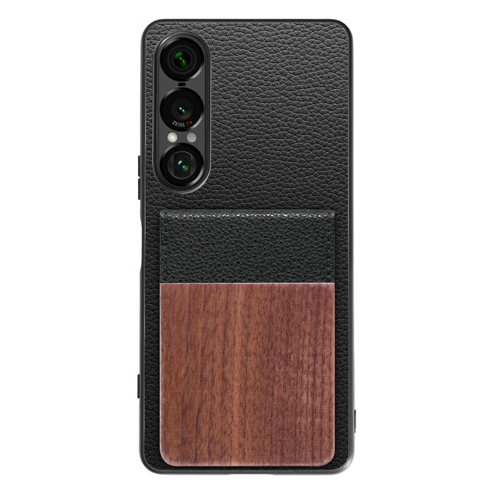 [ LOOF NATURE-SHELL ] Xperia 1 VII SO-51F ケース 背面 カード収納 カード入れ カードポケット カバー スマホケース 天然木 本革 [ Xperia 1 VII ]