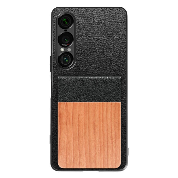 [ LOOF NATURE-SHELL ] Xperia 1 VII SO-51F ケース 背面 カード収納 カード入れ カードポケット カバー スマホケース 天然木 本革 [ Xperia 1 VII ]