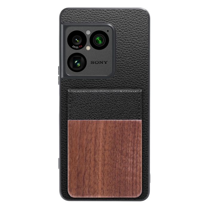 [ LOOF NATURE-SHELL ] Xperia 1 VIII XQ-GE44 SO-51G ケース 背面 カード収納 カード入れ カードポケット カバー スマホケース 天然木 本革 [ Xperia 1 VIII ]
