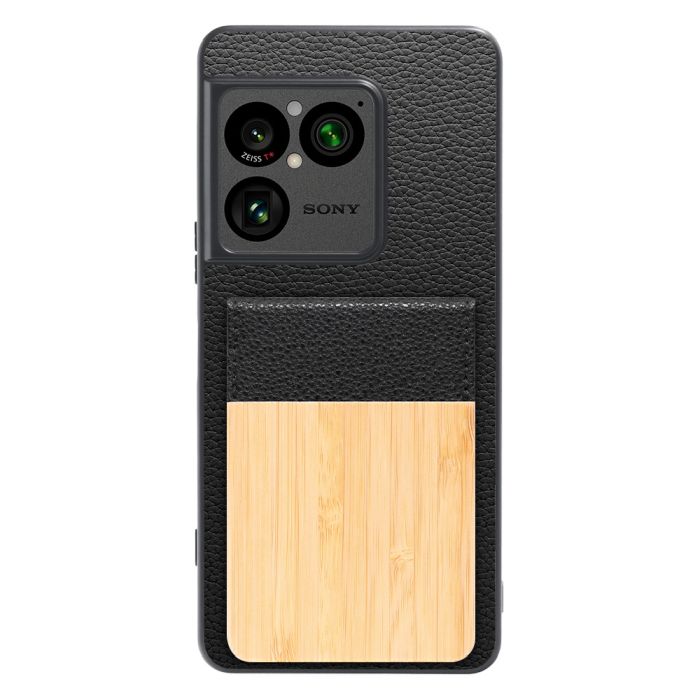 [ LOOF NATURE-SHELL ] Xperia 1 VIII XQ-GE44 SO-51G ケース 背面 カード収納 カード入れ カードポケット カバー スマホケース 天然木 本革 [ Xperia 1 VIII ]