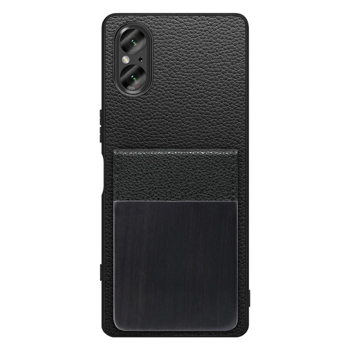 [ LOOF NATURE-SHELL ] Xperia 5 V SO-53D / SOG12 5V Xperia5V ケース 背面 カード収納 カード入れ カードポケット カバー スマホケース 天然木 本革 [ Xperia 5 V ]