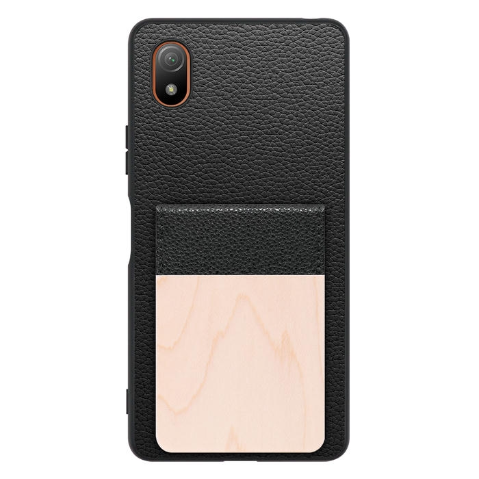 [ LOOF NATURE-SHELL ] Xperia Ace III SO-53C / SOG08 aceⅢ ace3 ケース 背面 カード収納 カード入れ カードポケット カバー スマホケース 天然木 本革 [ Xperia Ace III ]