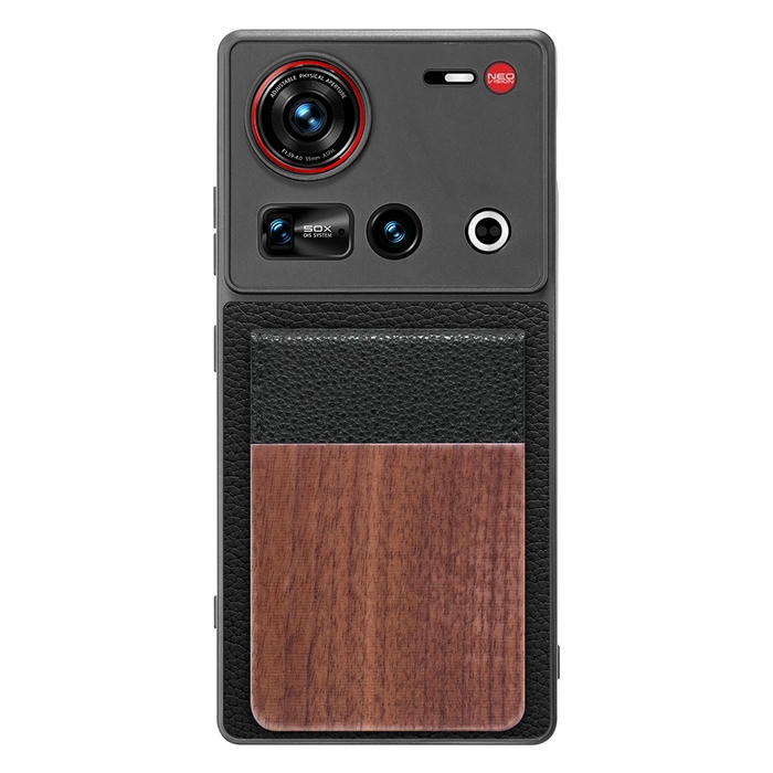 [ LOOF NATURE-SHELL ] nubia Z70 Ultra ZTE ケース 背面 カード収納 カード入れ カードポケット カバー スマホケース 天然木 本革 [ nubia Z70 Ultra / Z70S Ultra ]