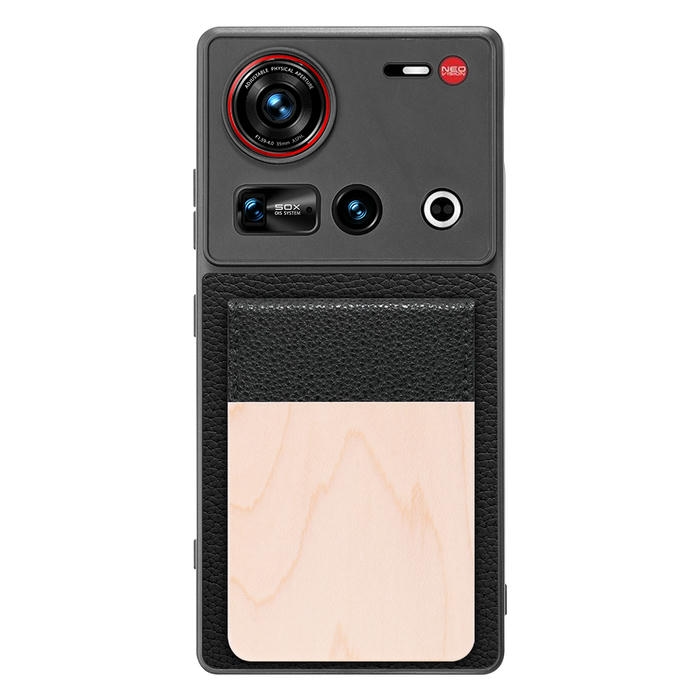 [ LOOF NATURE-SHELL ] nubia Z70 Ultra ZTE ケース 背面 カード収納 カード入れ カードポケット カバー スマホケース 天然木 本革 [ nubia Z70 Ultra / Z70S Ultra ]