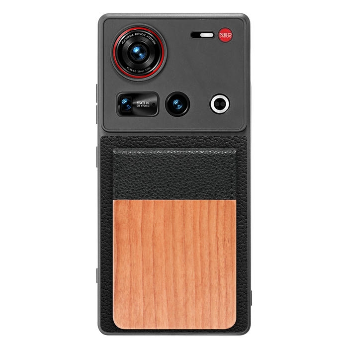[ LOOF NATURE-SHELL ] nubia Z70 Ultra ZTE ケース 背面 カード収納 カード入れ カードポケット カバー スマホケース 天然木 本革 [ nubia Z70 Ultra / Z70S Ultra ]