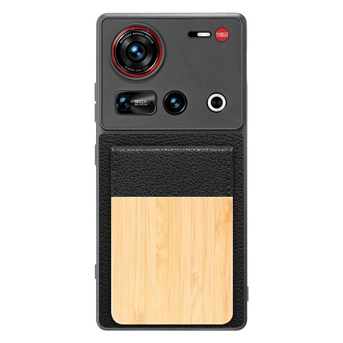 [ LOOF NATURE-SHELL ] nubia Z70 Ultra ZTE ケース 背面 カード収納 カード入れ カードポケット カバー スマホケース 天然木 本革 [ nubia Z70 Ultra / Z70S Ultra ]