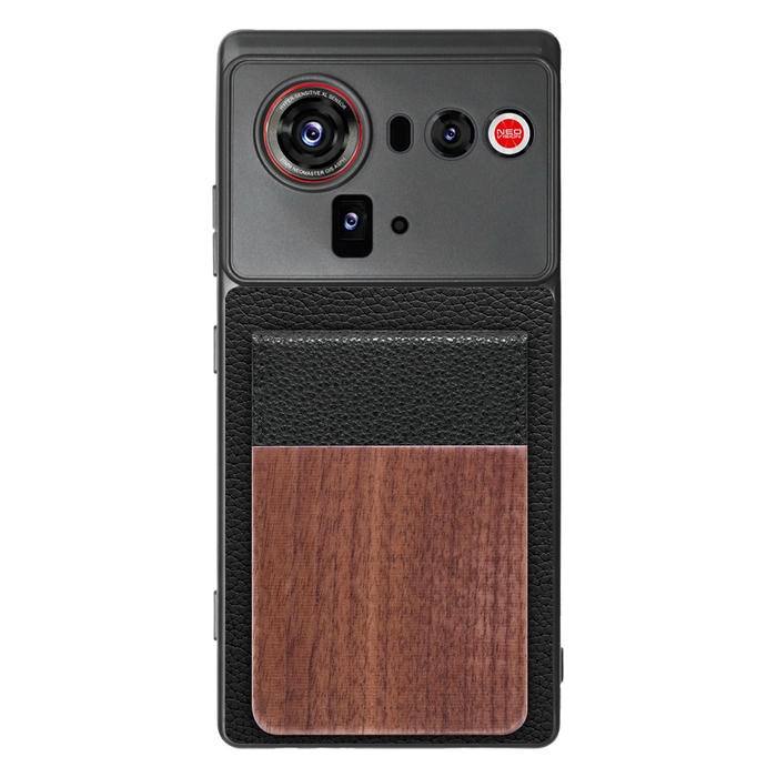 [ LOOF NATURE-SHELL ] nubia Z80 Ultra NX741J ケース 背面 カード収納 カード入れ カードポケット カバー スマホケース 天然木 本革 [ nubia Z80 Ultra ]