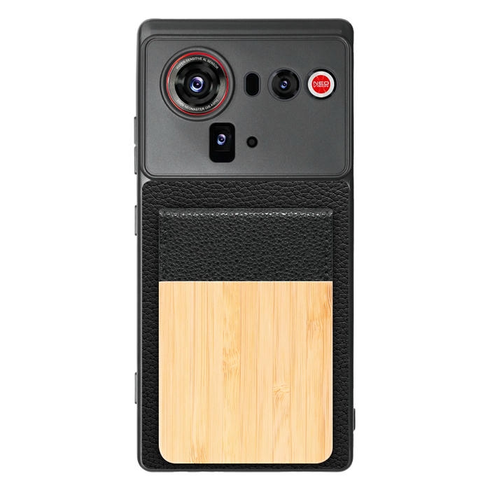 [ LOOF NATURE-SHELL ] nubia Z80 Ultra NX741J ケース 背面 カード収納 カード入れ カードポケット カバー スマホケース 天然木 本革 [ nubia Z80 Ultra ]