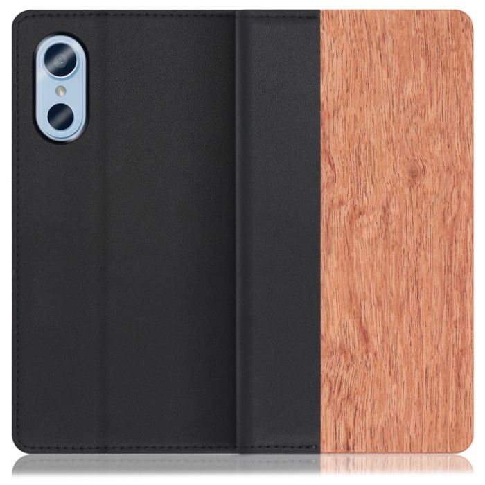[ LOOF NATURE ] arrows We3 F-52G スマホケース ケース カバー 手帳型ケース カード収納 マグネット付き 天然木 本革 ベルトなし [ arrows We3 ]