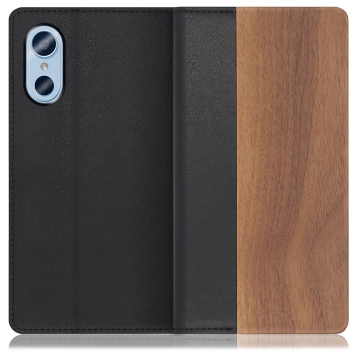 [ LOOF NATURE ] arrows We3 F-52G スマホケース ケース カバー 手帳型ケース カード収納 マグネット付き 天然木 本革 ベルトなし [ arrows We3 ]