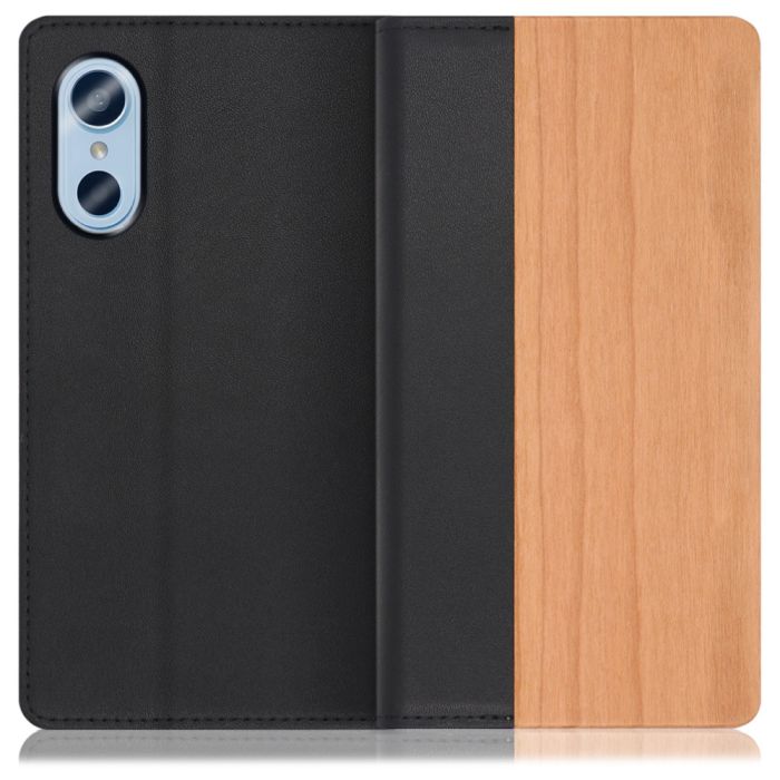 [ LOOF NATURE ] arrows We3 F-52G スマホケース ケース カバー 手帳型ケース カード収納 マグネット付き 天然木 本革 ベルトなし [ arrows We3 ]