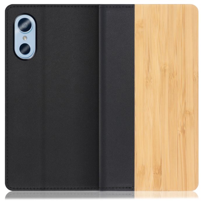 [ LOOF NATURE ] arrows We3 F-52G スマホケース ケース カバー 手帳型ケース カード収納 マグネット付き 天然木 本革 ベルトなし [ arrows We3 ]