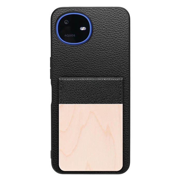 [ LOOF NATURE-SHELL ] AQUOS wish6 SH-M36 ケース 背面 カード収納 カード入れ カードポケット カバー スマホケース 天然木 本革 [ AQUOS wish6 ]