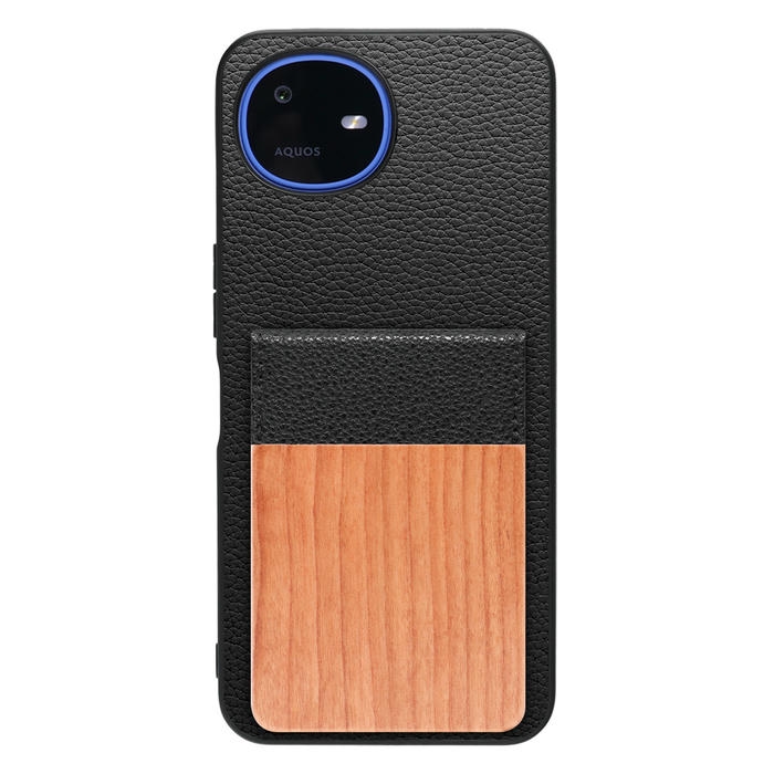[ LOOF NATURE-SHELL ] AQUOS wish6 SH-M36 ケース 背面 カード収納 カード入れ カードポケット カバー スマホケース 天然木 本革 [ AQUOS wish6 ]