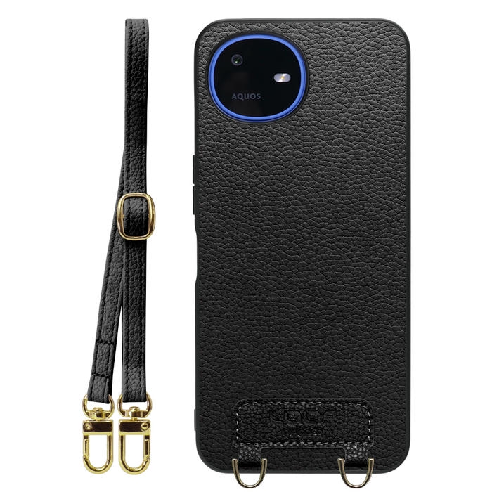 [ LOOF LUXURY-SHELL SHOULDER ] AQUOS wish6 SH-M36 ショルダーストラップ付き シンプルでスマート 本革 シェル型ケース ショルダー ストラップ スマホショルダー [ AQUOS wish6 ]