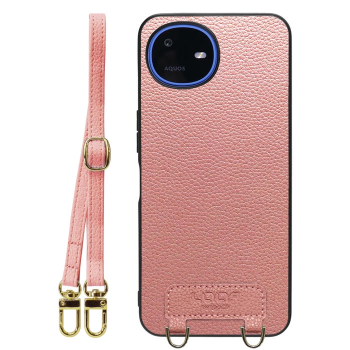 [ LOOF LUXURY-SHELL SHOULDER ] AQUOS wish6 SH-M36 ショルダーストラップ付き シンプルでスマート 本革 シェル型ケース ショルダー ストラップ スマホショルダー [ AQUOS wish6 ]