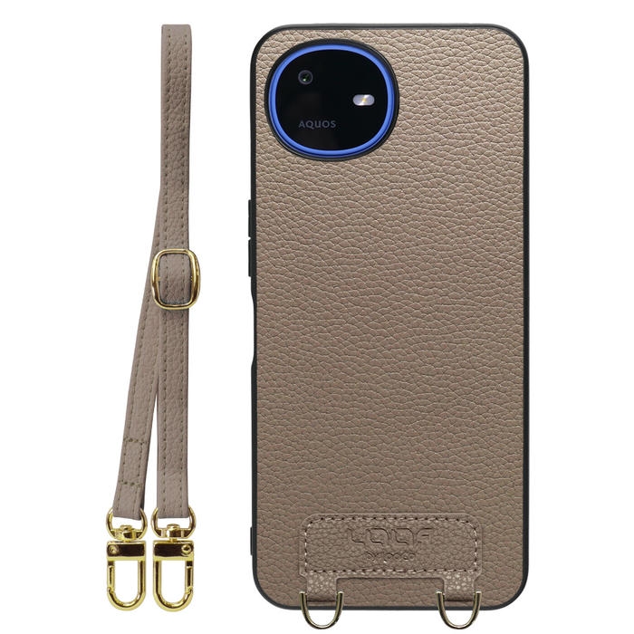 [ LOOF LUXURY-SHELL SHOULDER ] AQUOS wish6 SH-M36 ショルダーストラップ付き シンプルでスマート 本革 シェル型ケース ショルダー ストラップ スマホショルダー [ AQUOS wish6 ]