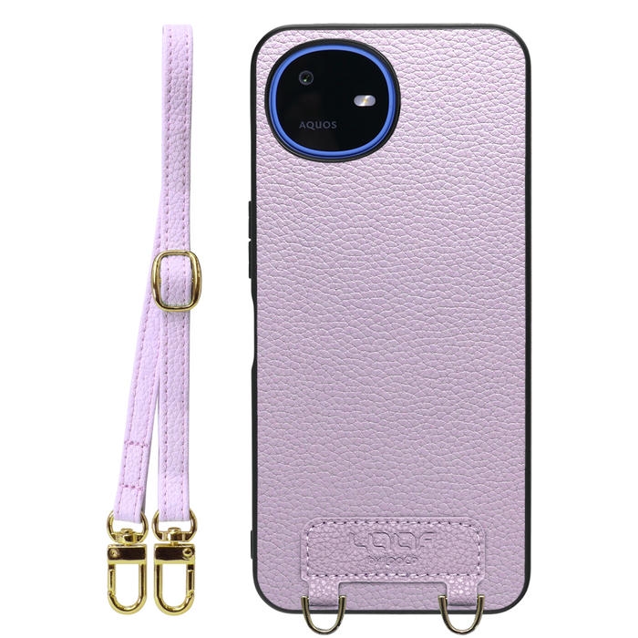 [ LOOF LUXURY-SHELL SHOULDER ] AQUOS wish6 SH-M36 ショルダーストラップ付き シンプルでスマート 本革 シェル型ケース ショルダー ストラップ スマホショルダー [ AQUOS wish6 ]