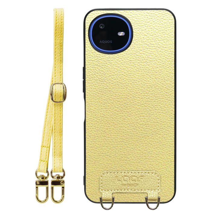 [ LOOF LUXURY-SHELL SHOULDER ] AQUOS wish6 SH-M36 ショルダーストラップ付き シンプルでスマート 本革 シェル型ケース ショルダー ストラップ スマホショルダー [ AQUOS wish6 ]