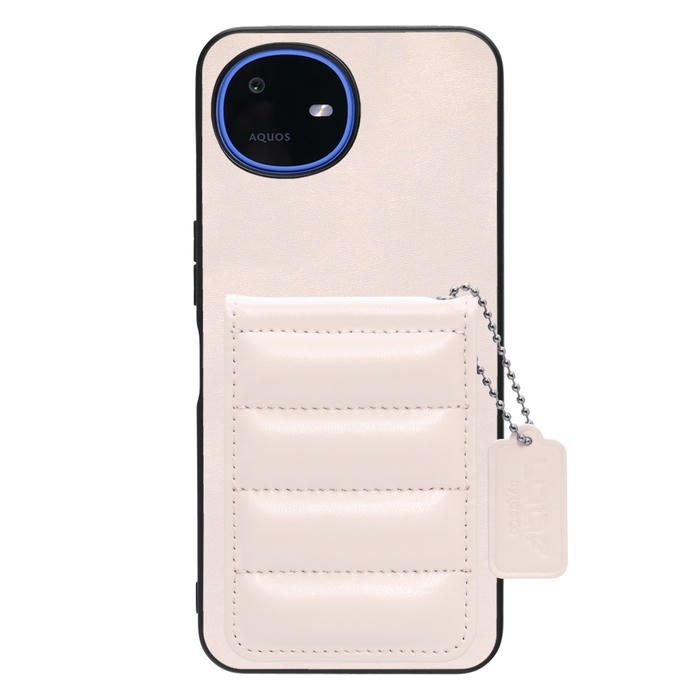 [ LOOF SWEET-SHELL CARD ] AQUOS wish6 SH-M36 スマホケース キルティング加工のカードケース付き マグネット内蔵 カード収納 本革 レザータグ＆チェーン付き パステルカラー [ AQUOS wish6 ]