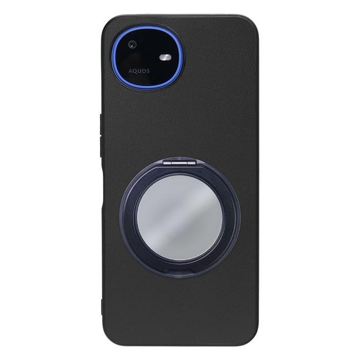 [ LOOF RING-SHELL (ミラー Ver.) ] AQUOS wish6 SH-M36 スマホケース 背面 ケース カバー ミラー付きスマホリング スタンド 本革 レザー 落下防止  [ AQUOS wish6 ]