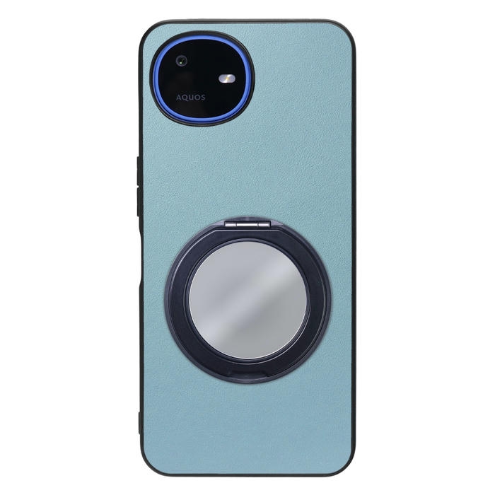 [ LOOF RING-SHELL (ミラー Ver.) ] AQUOS wish6 SH-M36 スマホケース 背面 ケース カバー ミラー付きスマホリング スタンド 本革 レザー 落下防止  [ AQUOS wish6 ]