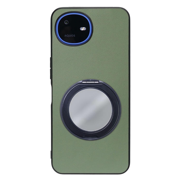 [ LOOF RING-SHELL (ミラー Ver.) ] AQUOS wish6 SH-M36 スマホケース 背面 ケース カバー ミラー付きスマホリング スタンド 本革 レザー 落下防止  [ AQUOS wish6 ]