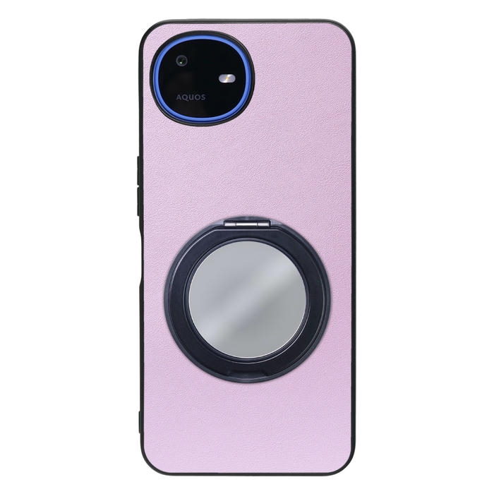 [ LOOF RING-SHELL (ミラー Ver.) ] AQUOS wish6 SH-M36 スマホケース 背面 ケース カバー ミラー付きスマホリング スタンド 本革 レザー 落下防止  [ AQUOS wish6 ]