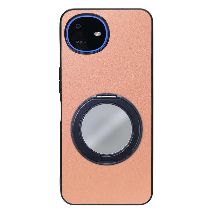 [ LOOF RING-SHELL (ミラー Ver.) ] AQUOS wish6 SH-M36 スマホケース 背面 ケース カバー ミラー付きスマホリング スタンド 本革 レザー 落下防止  [ AQUOS wish6 ]