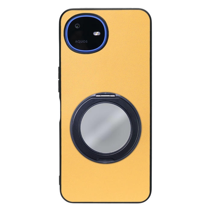 [ LOOF RING-SHELL (ミラー Ver.) ] AQUOS wish6 SH-M36 スマホケース 背面 ケース カバー ミラー付きスマホリング スタンド 本革 レザー 落下防止  [ AQUOS wish6 ]