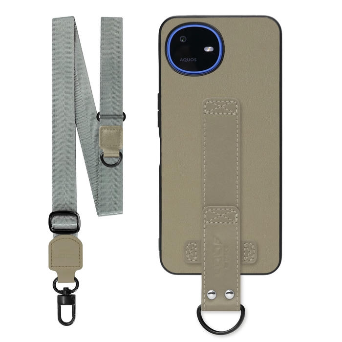 [ LOOF STRAP-SHELL (ロング+ Ver.) ] AQUOS wish6 SH-M36 スマホケース 背面 ケース カバー ハードケース ショルダーベルト  本革 [ AQUOS wish6 ]