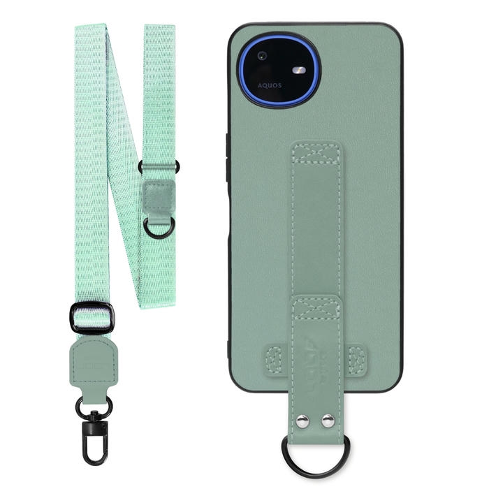 [ LOOF STRAP-SHELL (ロング+ Ver.) ] AQUOS wish6 SH-M36 スマホケース 背面 ケース カバー ハードケース ショルダーベルト  本革 [ AQUOS wish6 ]