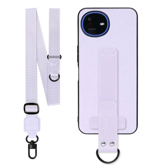 [ LOOF STRAP-SHELL (ロング+ Ver.) ] AQUOS wish6 SH-M36 スマホケース 背面 ケース カバー ハードケース ショルダーベルト  本革 [ AQUOS wish6 ]