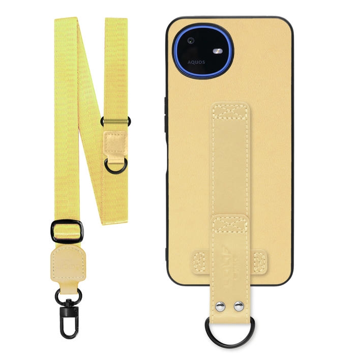 [ LOOF STRAP-SHELL (ロング+ Ver.) ] AQUOS wish6 SH-M36 スマホケース 背面 ケース カバー ハードケース ショルダーベルト  本革 [ AQUOS wish6 ]