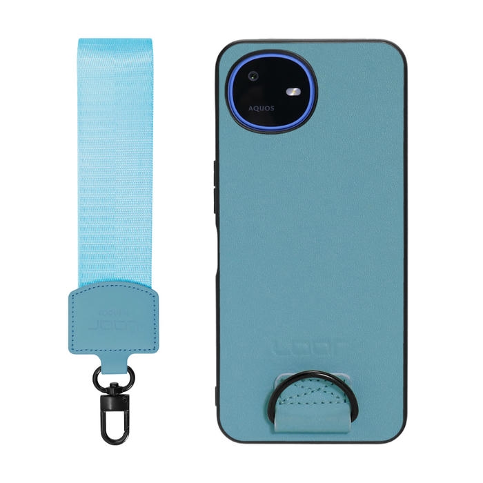 [ LOOF STRAP-SHELL (ショートVer.) ] AQUOS wish6 SH-M36 スマホケース 背面 ケース カバー ハードケース ハンドストラップ  本革 [ AQUOS wish6 ]