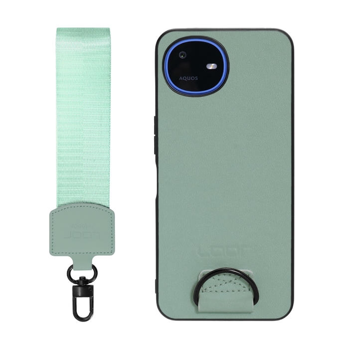 [ LOOF STRAP-SHELL (ショートVer.) ] AQUOS wish6 SH-M36 スマホケース 背面 ケース カバー ハードケース ハンドストラップ  本革 [ AQUOS wish6 ]