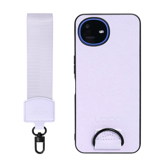 [ LOOF STRAP-SHELL (ショートVer.) ] AQUOS wish6 SH-M36 スマホケース 背面 ケース カバー ハードケース ハンドストラップ  本革 [ AQUOS wish6 ]