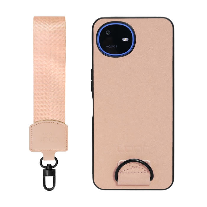 [ LOOF STRAP-SHELL (ショートVer.) ] AQUOS wish6 SH-M36 スマホケース 背面 ケース カバー ハードケース ハンドストラップ  本革 [ AQUOS wish6 ]