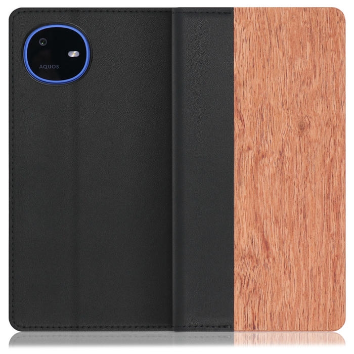 [ LOOF NATURE ] AQUOS wish6 SH-M36 スマホケース ケース カバー 手帳型ケース カード収納 マグネット付き 天然木 本革 ベルトなし [ AQUOS wish6 ]