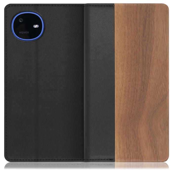 [ LOOF NATURE ] AQUOS wish6 SH-M36 スマホケース ケース カバー 手帳型ケース カード収納 マグネット付き 天然木 本革 ベルトなし [ AQUOS wish6 ]