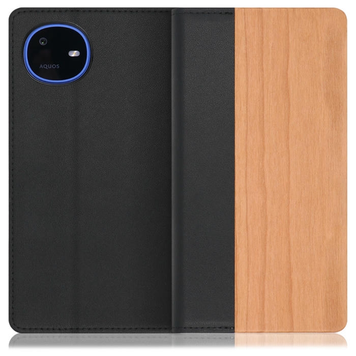 [ LOOF NATURE ] AQUOS wish6 SH-M36 スマホケース ケース カバー 手帳型ケース カード収納 マグネット付き 天然木 本革 ベルトなし [ AQUOS wish6 ]